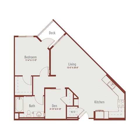 a floor plan of a 1 bedroom apartment